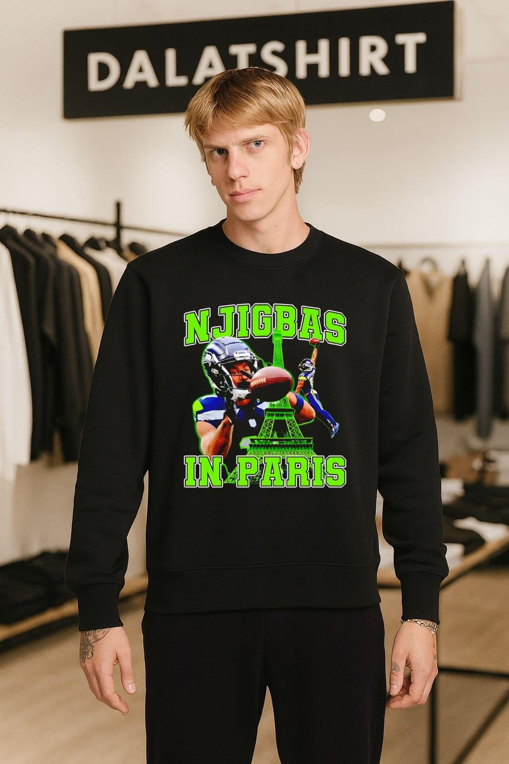 Njigbas In Paris Jaxon Smith-Njigba Eiffel Tower Football shirt