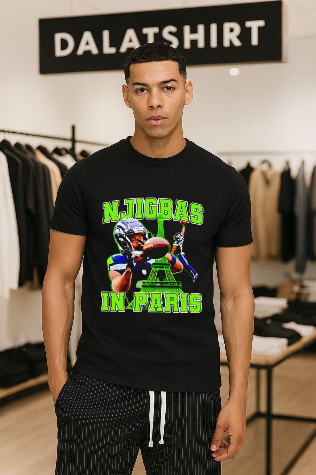 Njigbas In Paris Jaxon Smith-Njigba Eiffel Tower Football shirt