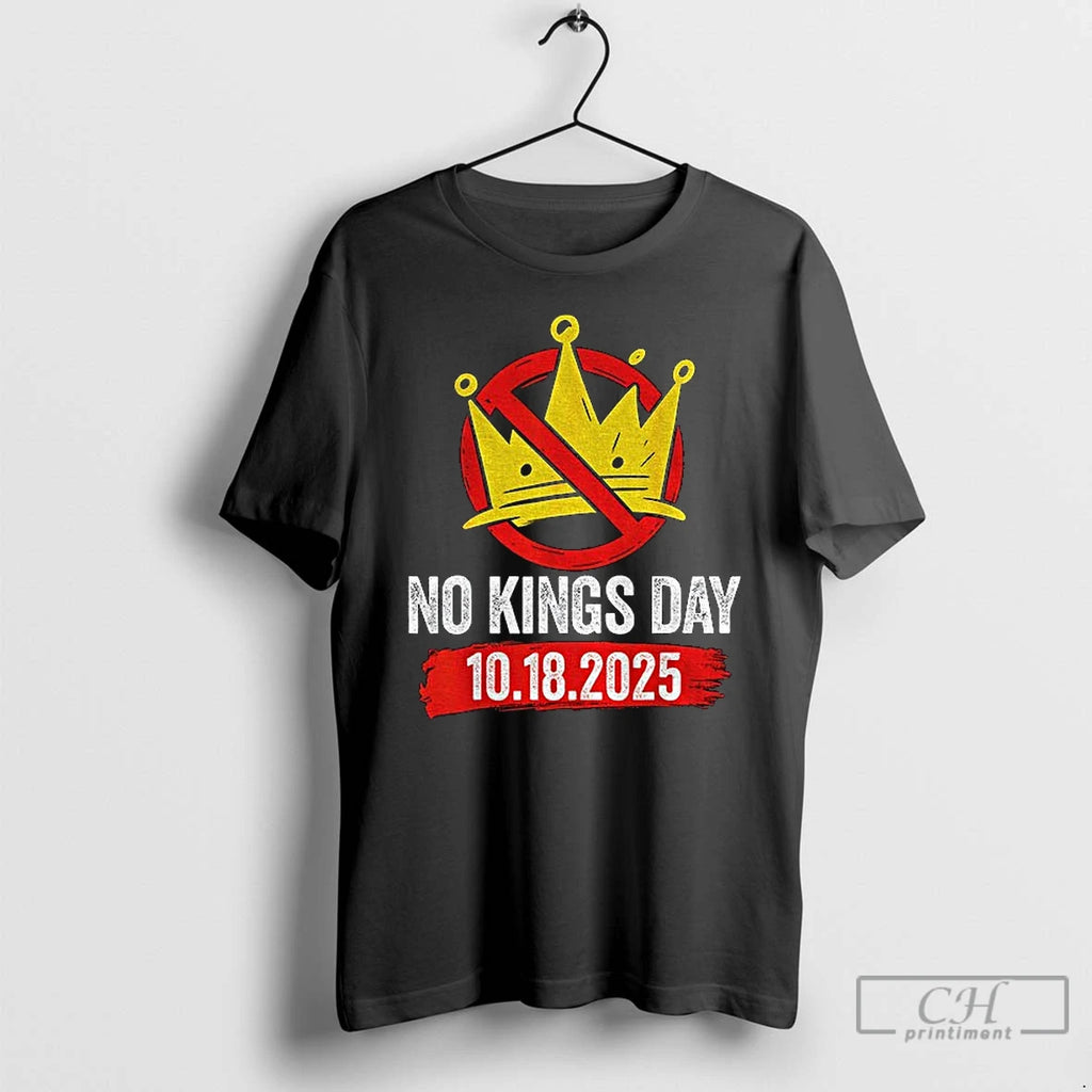 No Kings Day 2025 Anti Monarchy Crown Graphic T Shirts