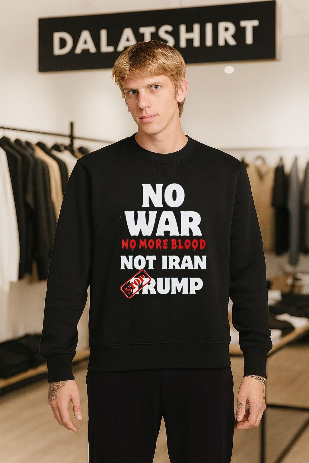 No War No More Blood Not Iran Stop Trump shirt