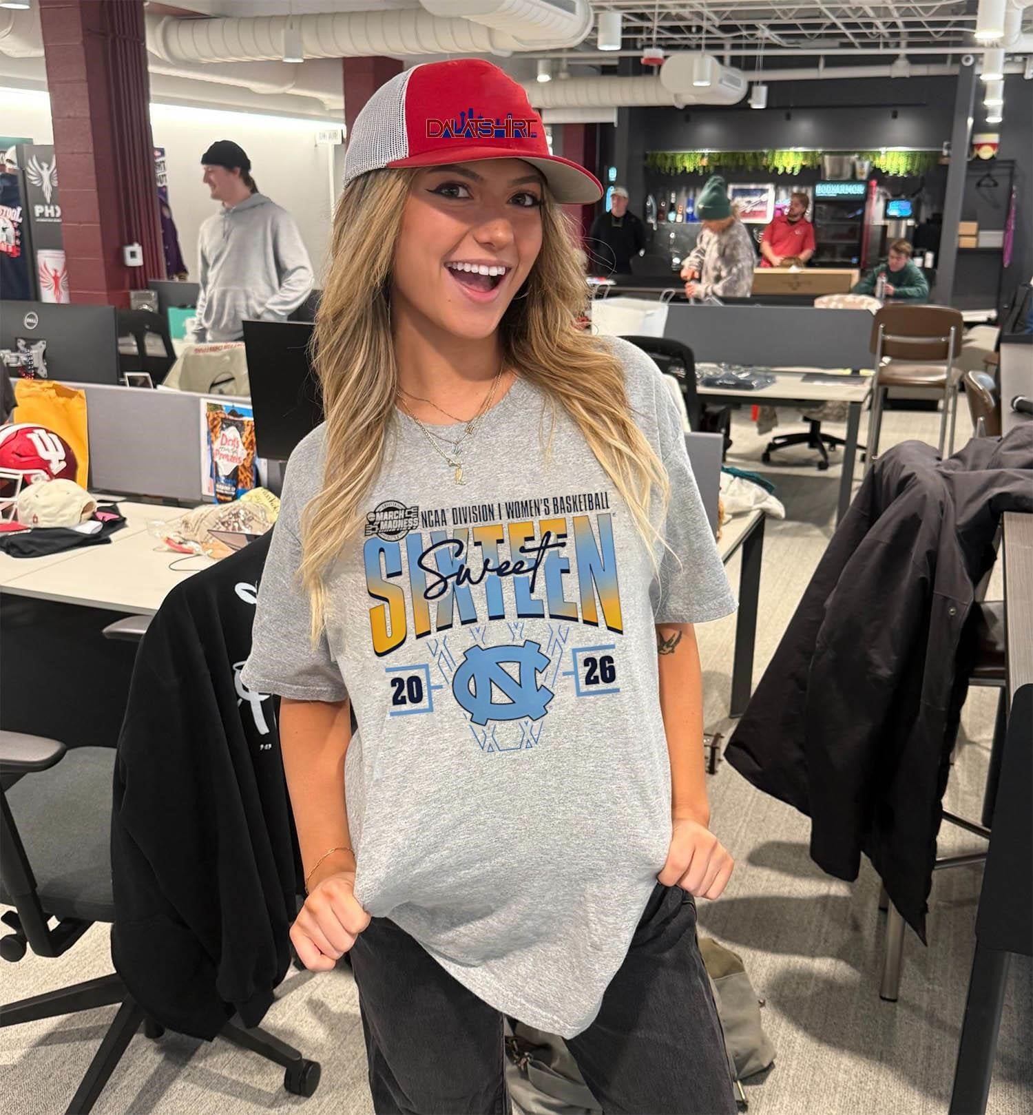 North Carolina Tar Heels Women’s 2026 NCAA Women’s Basketball Tournament March Madness Sweet 16 shirt