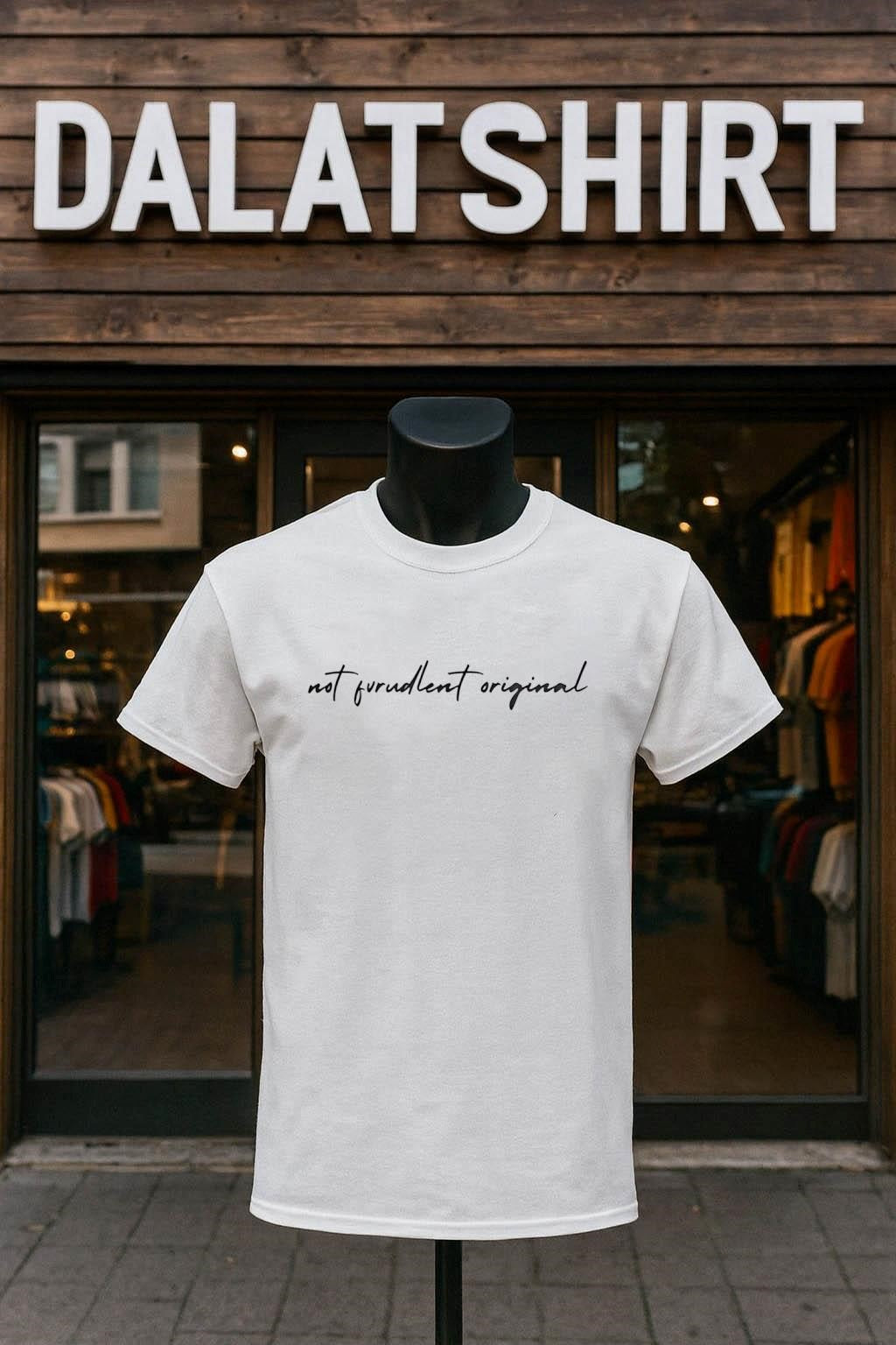 Not Furudlent Original Handwritten Script Minimalist Graphic shirt