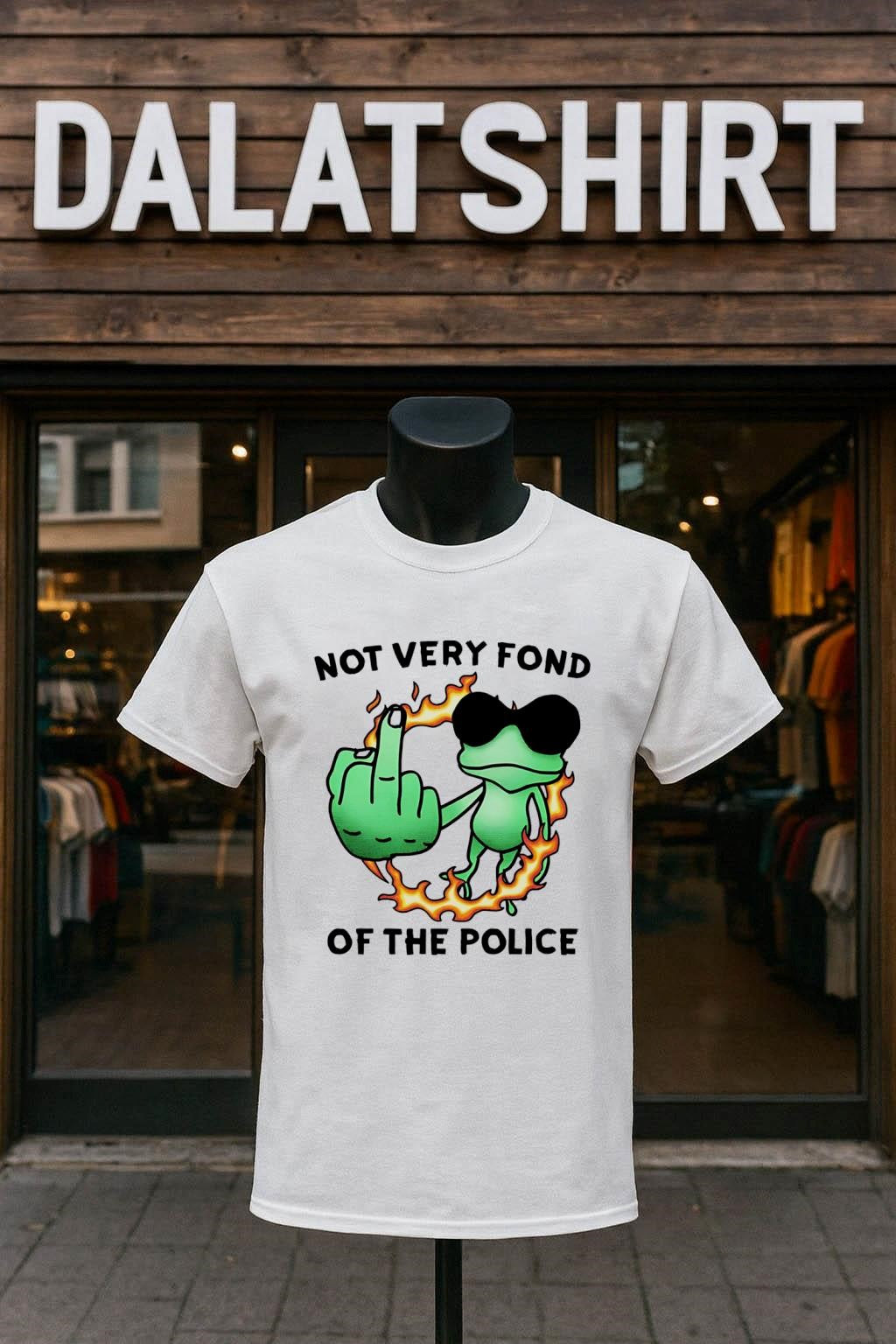 Not Very Fond Of The Police Frog Middle Finger shirt