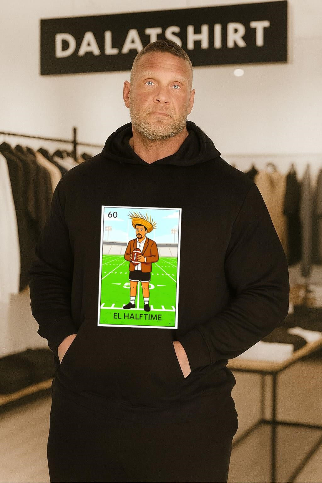 Number 60 El Halftime Loteria Card Style Mexican Footballer Character shirt