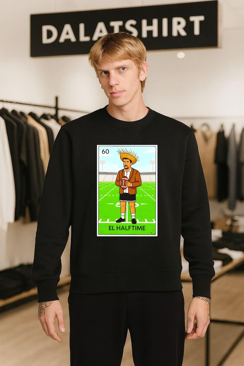 Number 60 El Halftime Loteria Card Style Mexican Footballer Character shirt