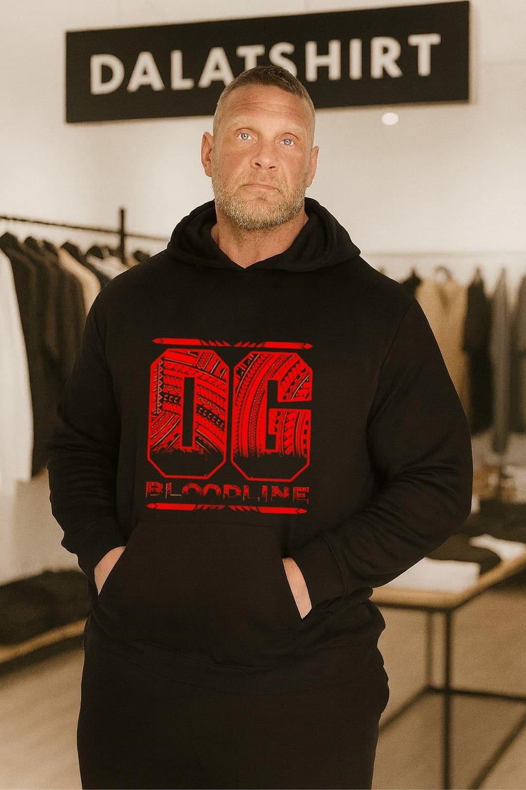 OG Bloodline Red Tribal Pattern Typography Graphic shirt