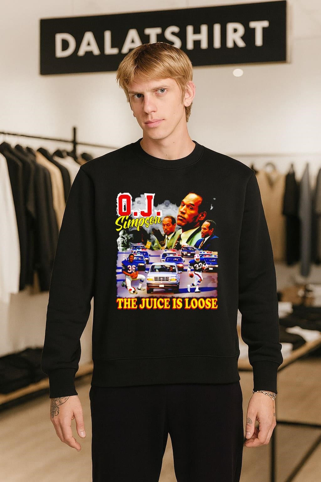 OJ Simpson The Juice Is Loose White Bronco Police Chase shirt