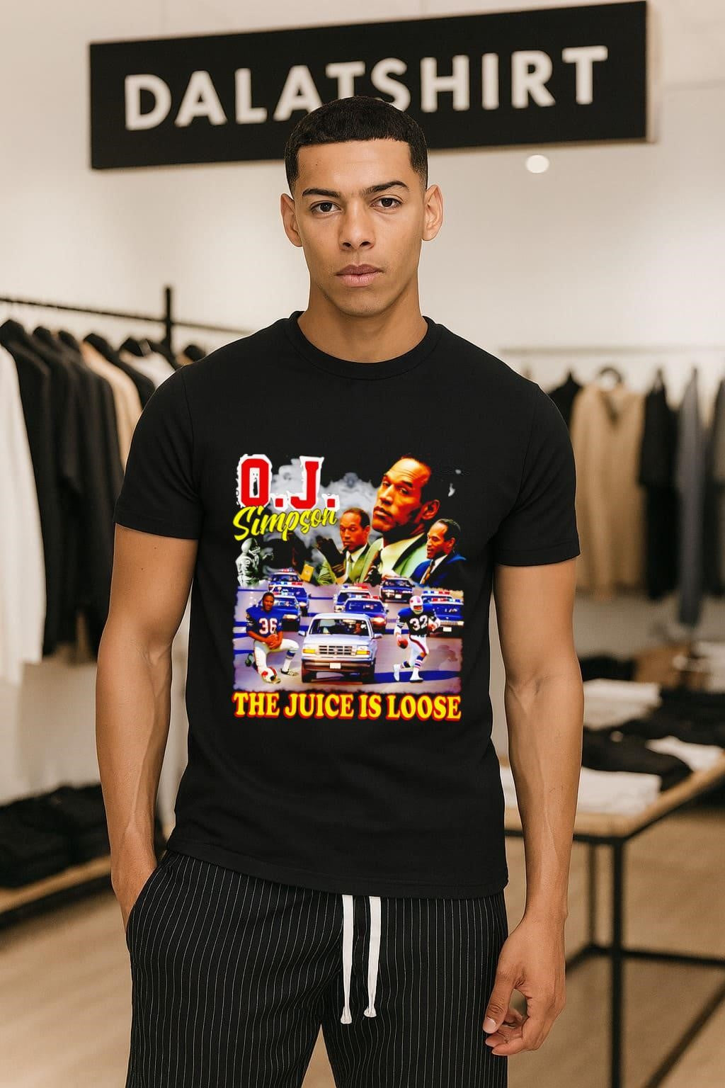 OJ Simpson The Juice Is Loose White Bronco Police Chase shirt