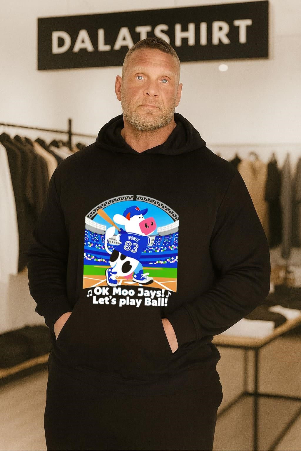OK Moo Jays Let’s Play Ball Wowie 83 Baseball Cow shirt