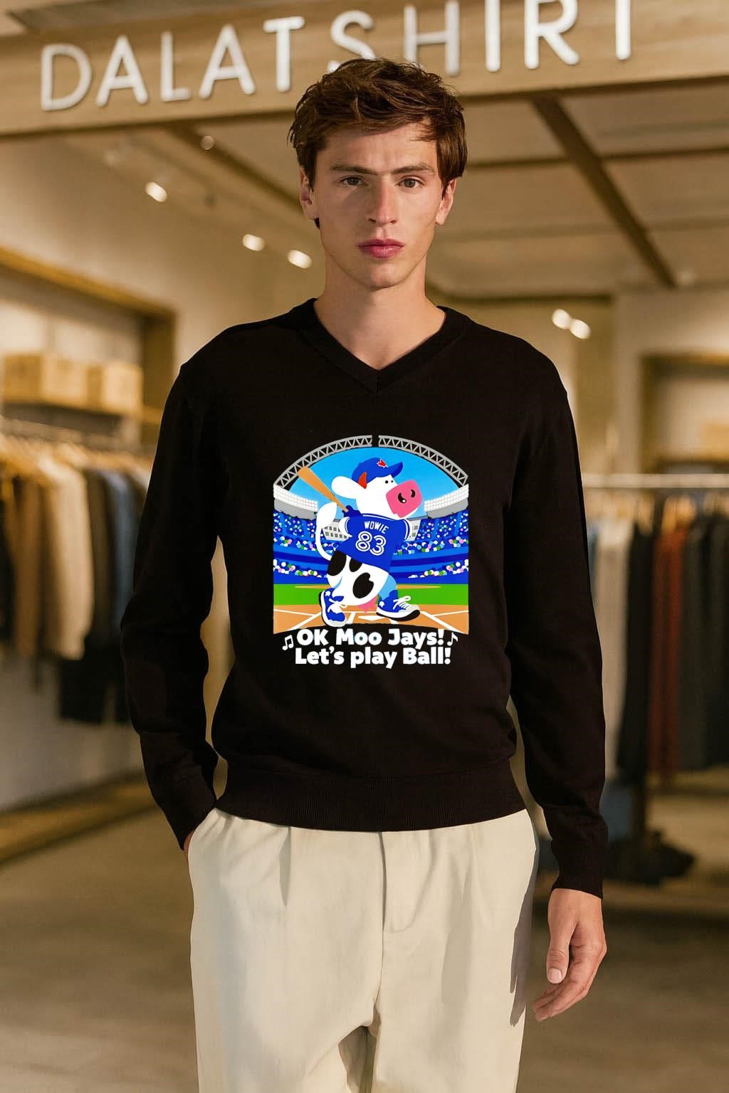 OK Moo Jays Let’s Play Ball Wowie 83 Baseball Cow shirt
