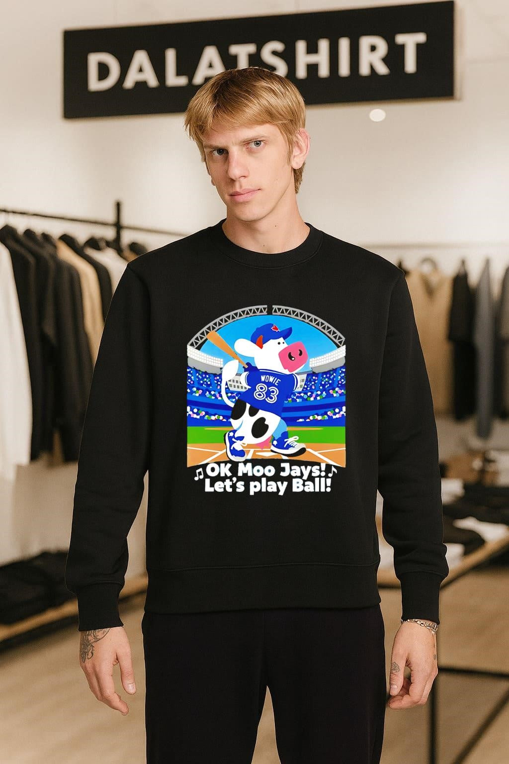 OK Moo Jays Let’s Play Ball Wowie 83 Baseball Cow shirt