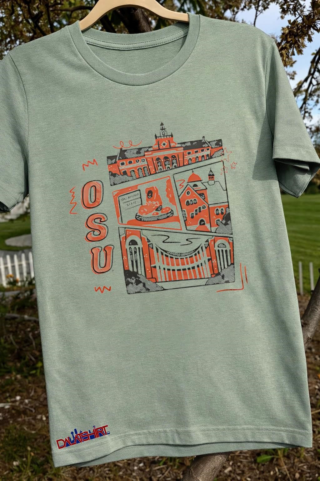 OSU Oklahoma State University Edmon Low Library And Campus Buildings Sketch shirt