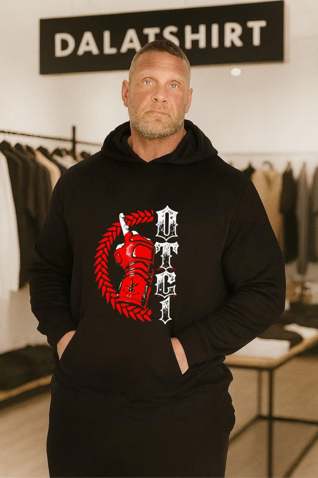 OTC 1 Red Combat Glove Spike Circle Tribal Tattoo shirt