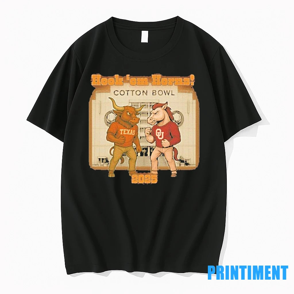 Ou Vs Texas Bevo Sooner Cartoon Red River Rivalry Tshirts Sweater