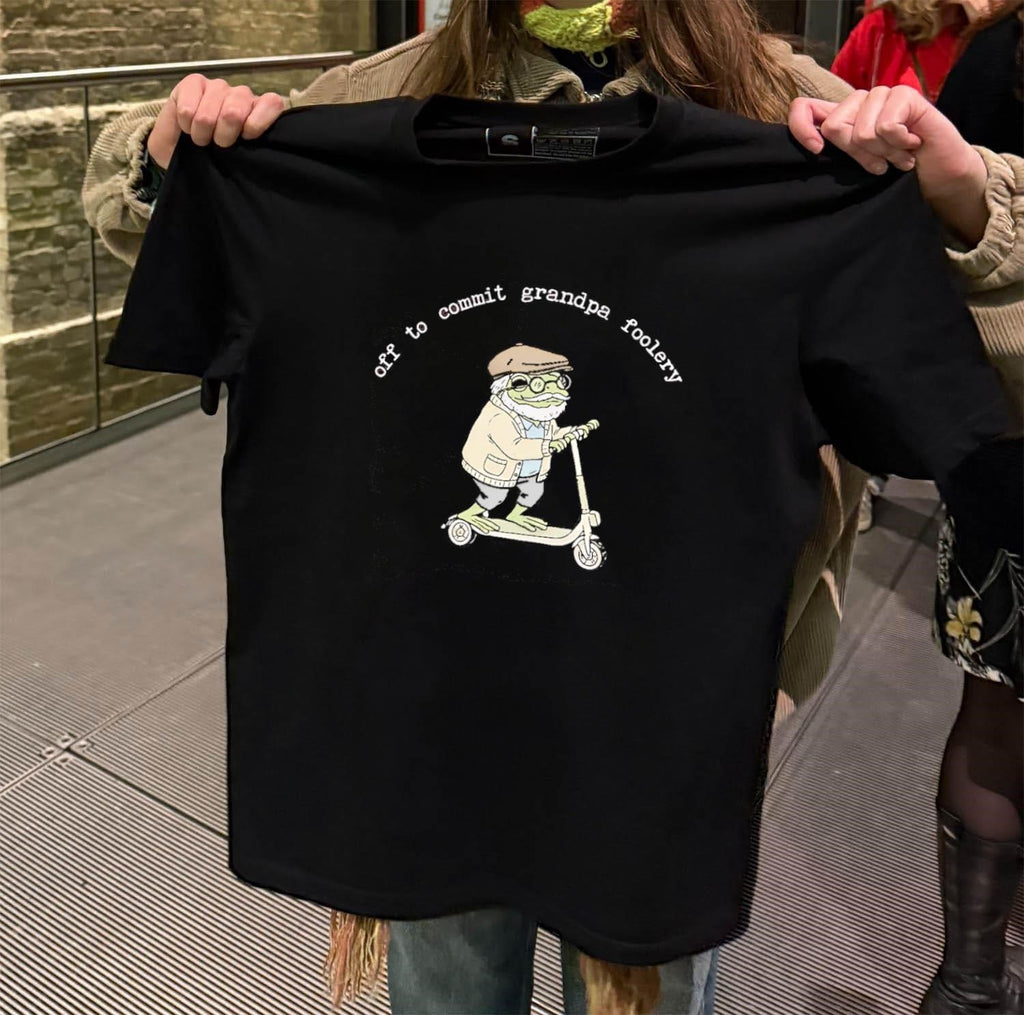 Off To Commit Grandpa Foolery Frog On Scooter shirt