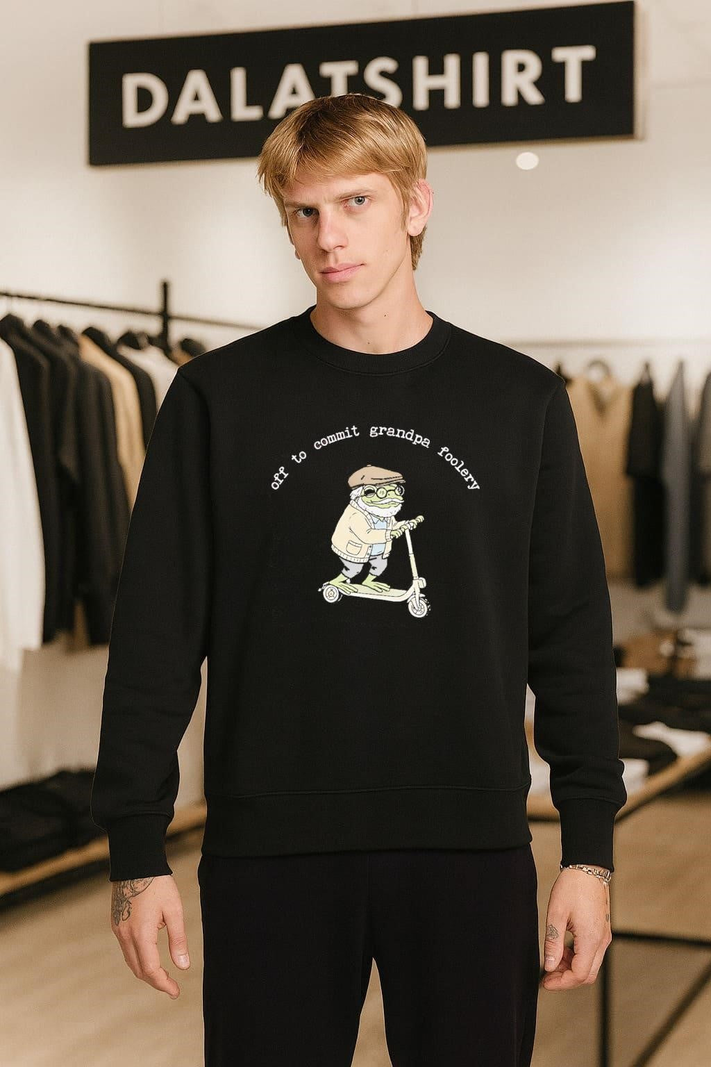Off To Commit Grandpa Foolery Frog On Scooter shirt