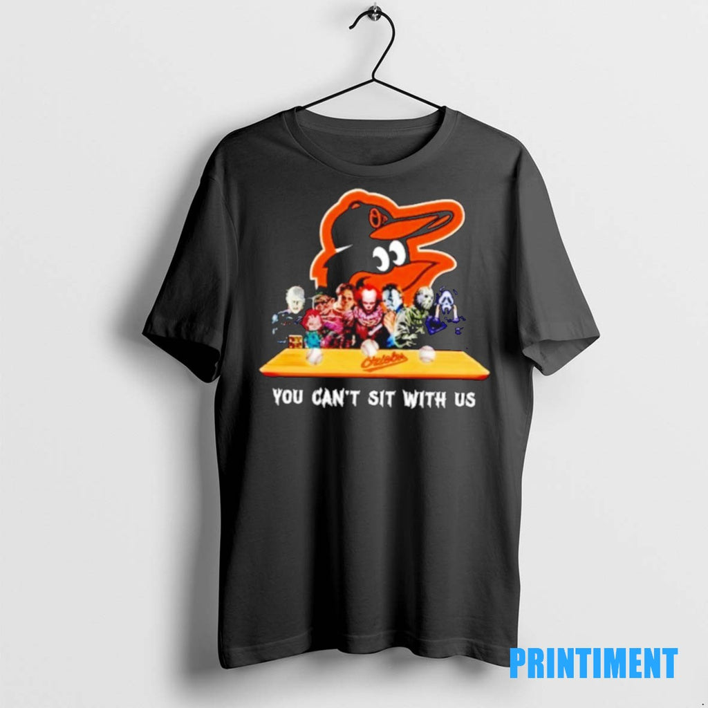 Official Baltimore Orioles X Horror Characters You Cant Sit With Us Tee Sweater