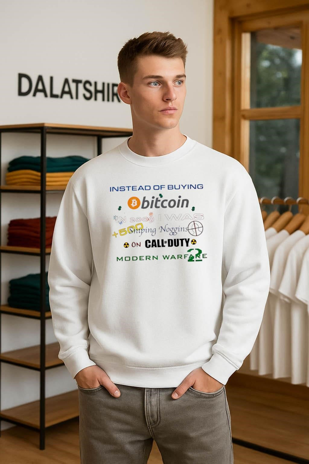 Instead Of Buying Bitcoin 2009 I Was Sniping Noggin Call Of Duty Warfare 2 shirt
