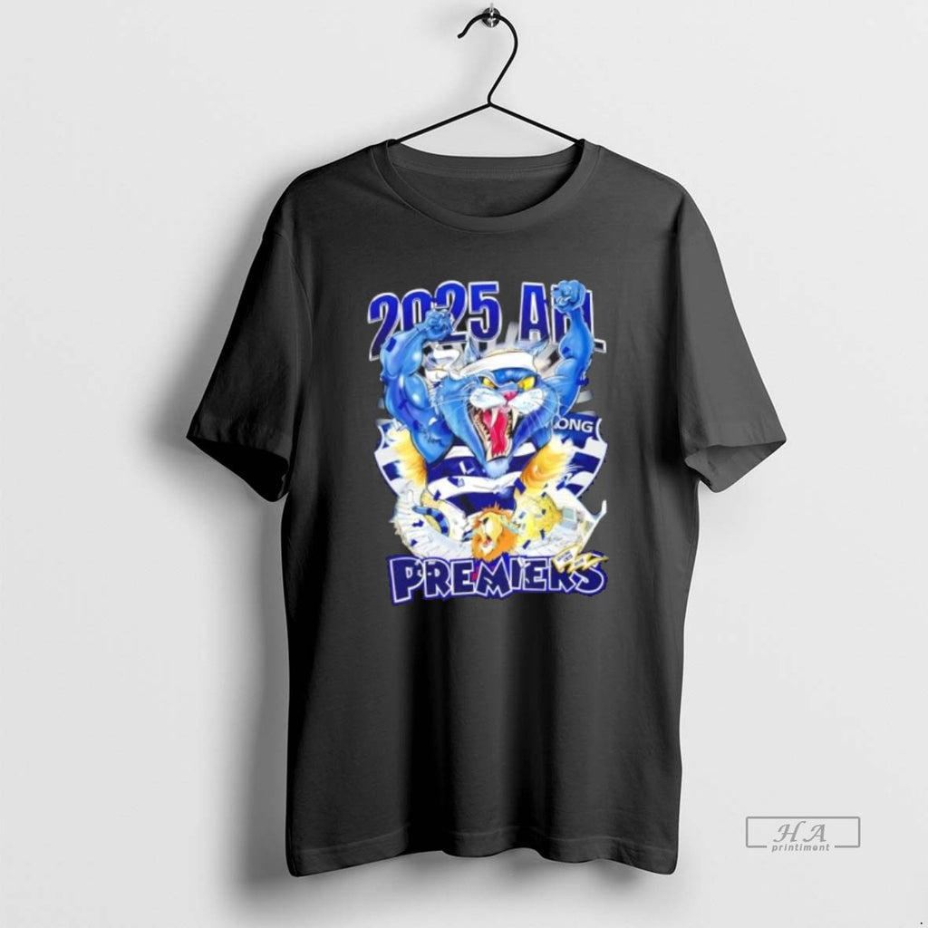 Official Trendy 2025 Afl Premier Geelong Cats Mascot 2 Sided