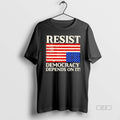 Official Trendy American Upside Down Flag Resist Democracy Depends On It