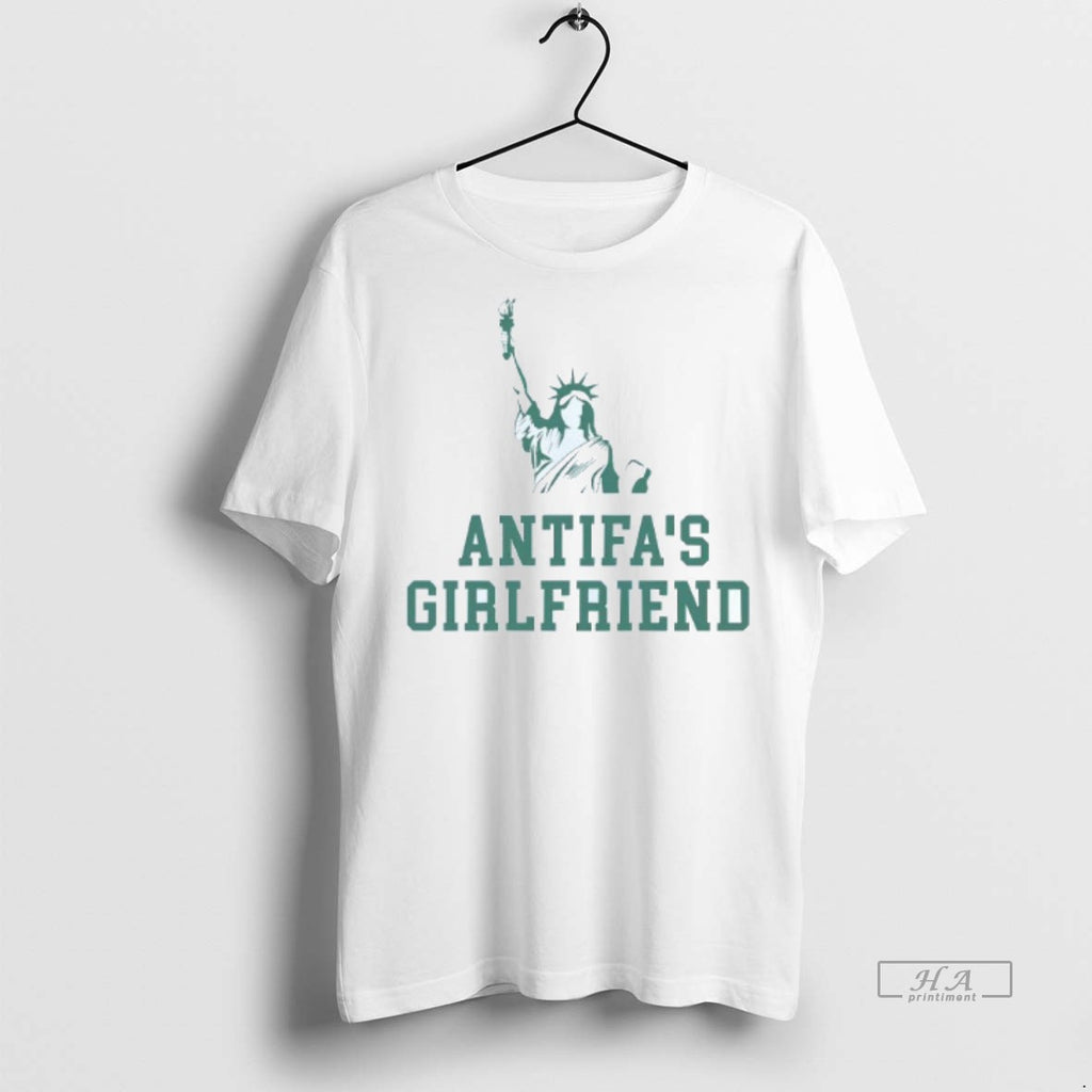 Official Trendy Antifas Girlfriend Statue Of Liberty Mens White Tee Tee Sweater