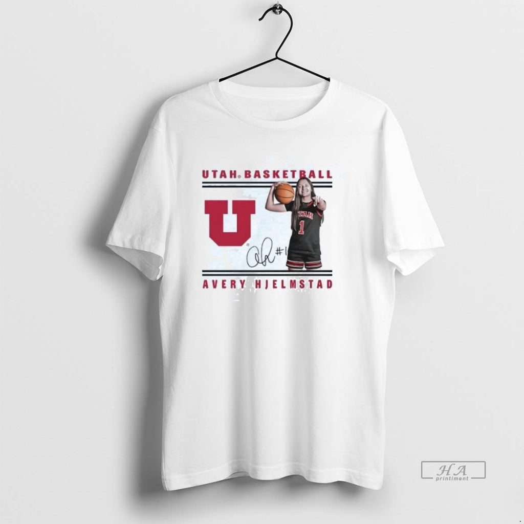 Official Trendy Avery Hjelmstad Illustrated Smile Utah Basketball Signature