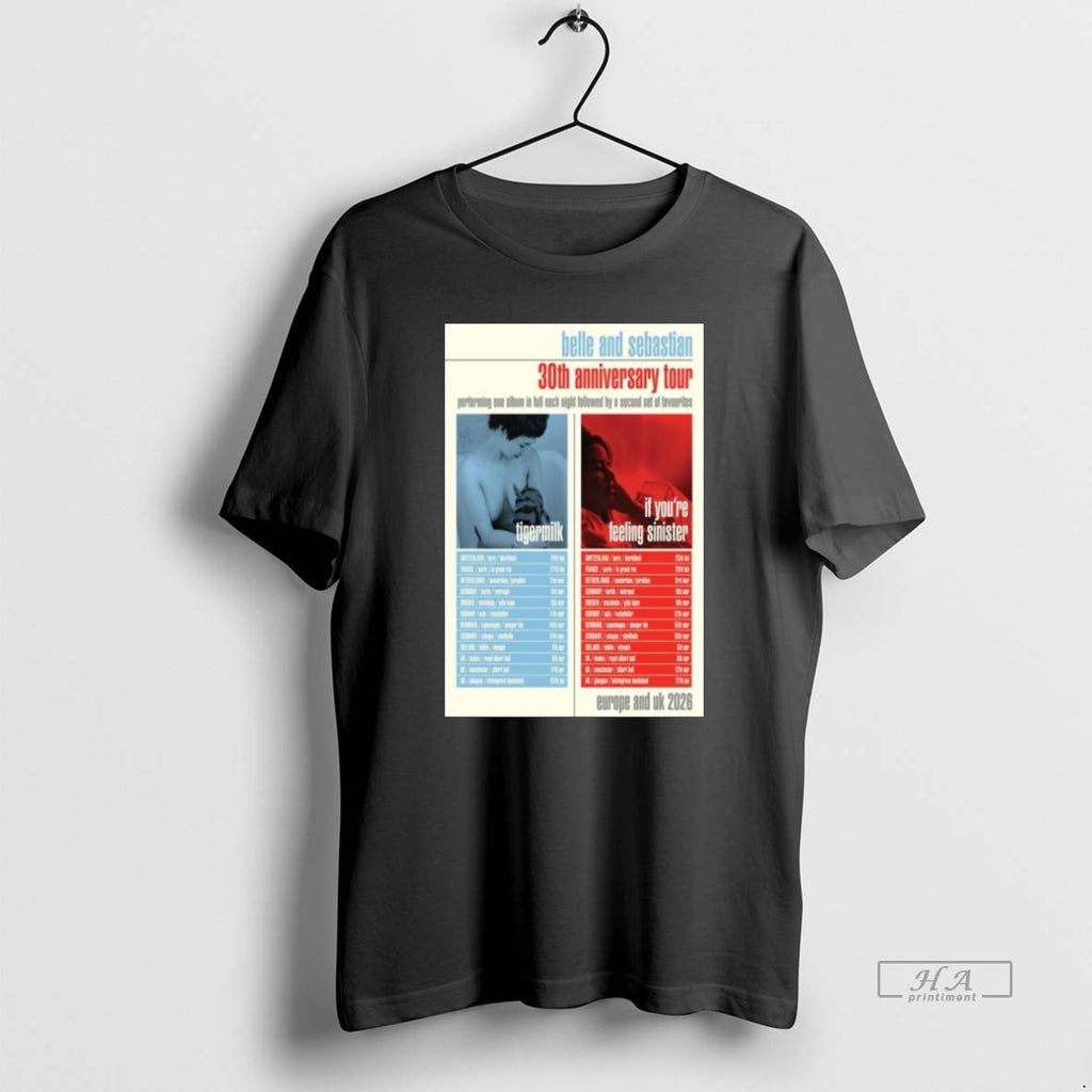 Official Trendy Belle And Sebastian 30th Anniversary Tour Europe Uk 2026 Long Sleve