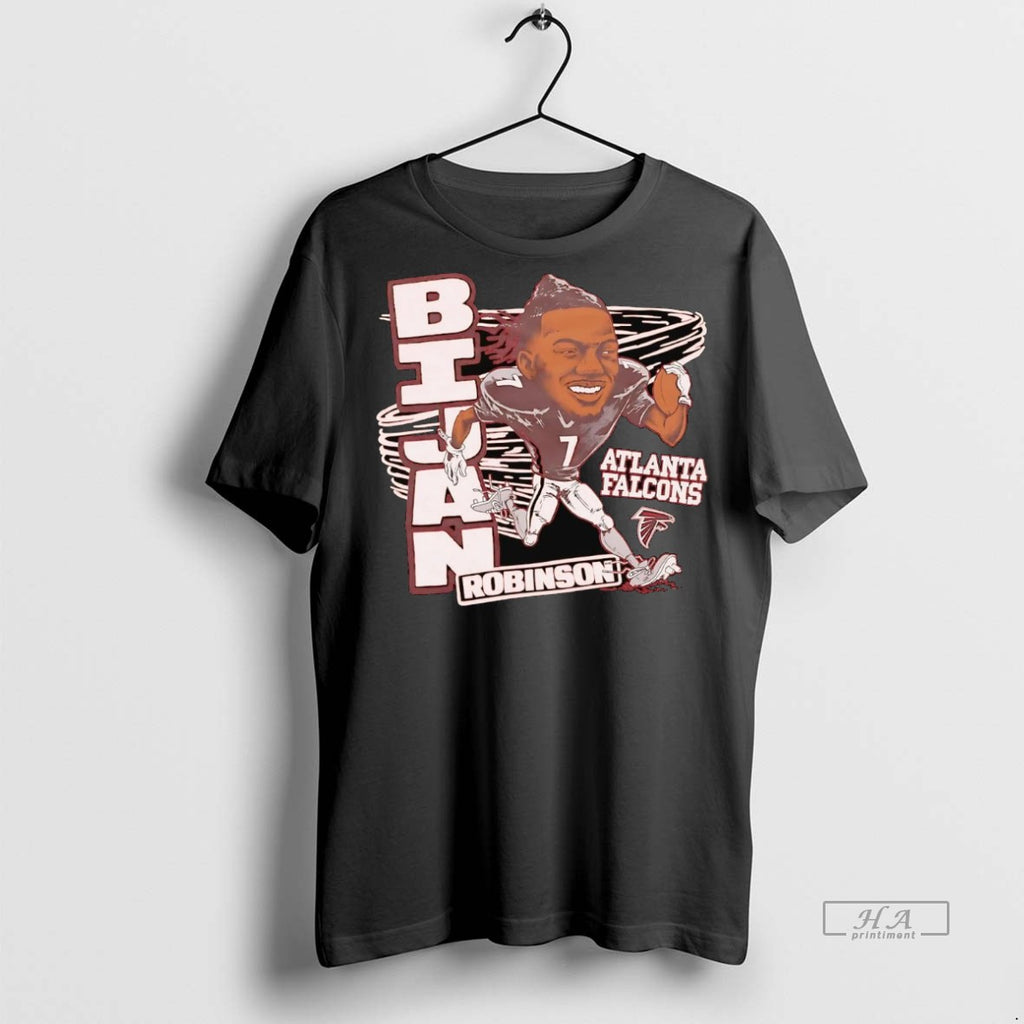 Official Trendy Bijan Robinson Superstar Running Caricature Falcons Tee Sweater