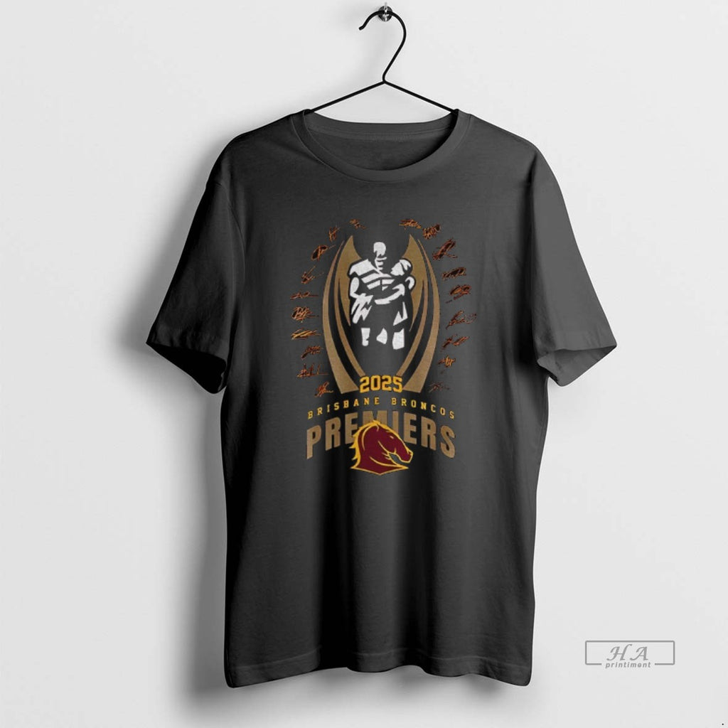 Official Trendy Brisbane Broncos National Rugby League Premiership Champions 2025 Signatures