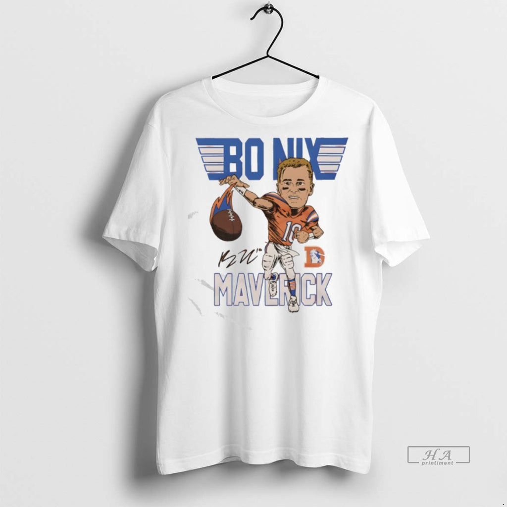 Official Trendy Broncos Bo Nix Maverick Signature Tee Sweater