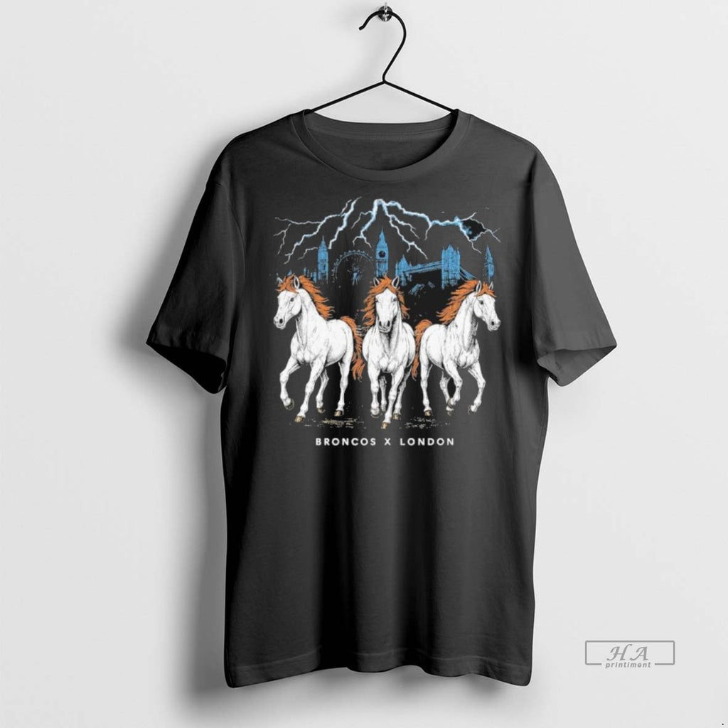 Official Trendy Broncos X London Game Three Horse Power Tee Sweater