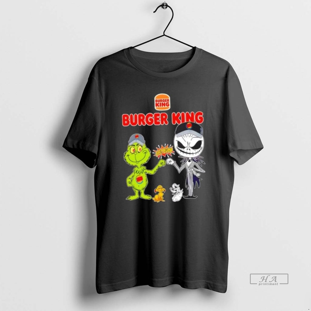 Official Trendy Burger King X Grinch And Jack Skellington Fist Bump Uniwilling Friends