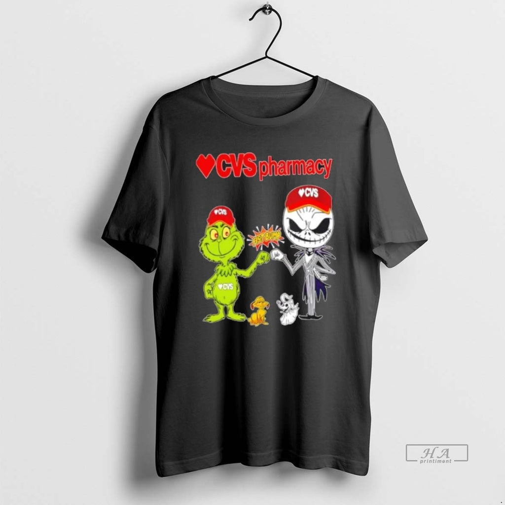 Official Trendy Cvs Pharmacy X Grinch And Jack Skellington Fist Bump Uniwilling Friends