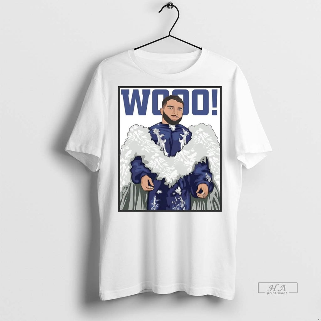 Official Trendy Cameron Skattebo Wooo New York Giants Tee Sweater
