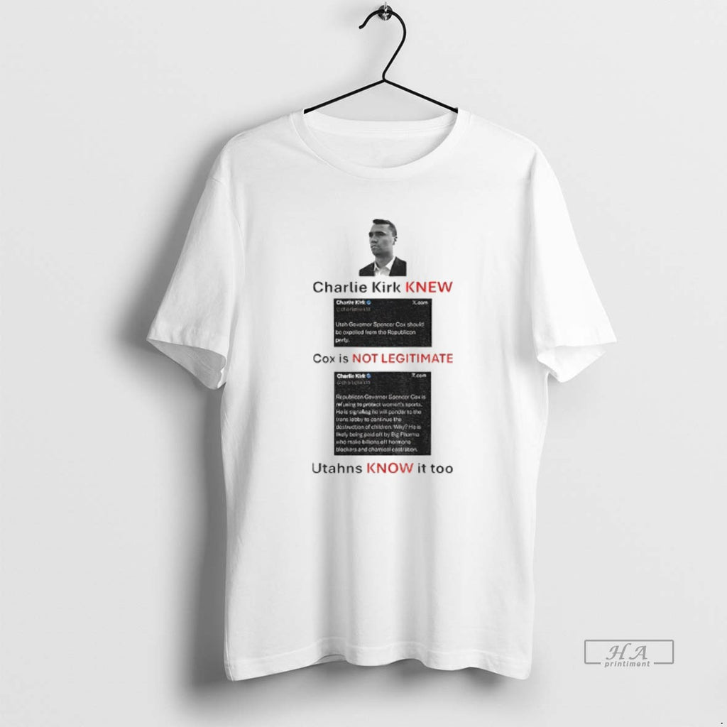 Official Trendy Charlie Kirk Knew Cox Is Not Legitimate Utahns Know It Too