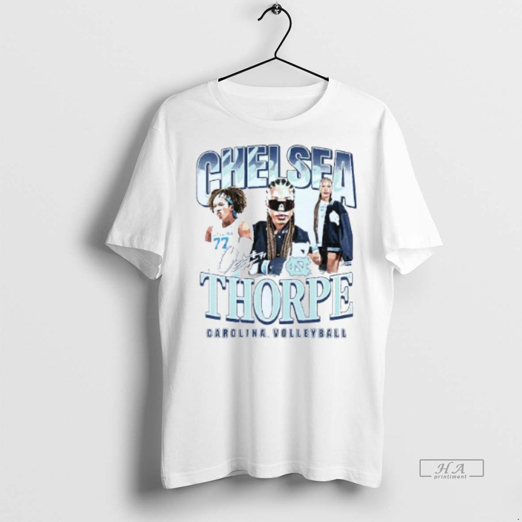 Official Trendy Chelsea Thorpe North Carolina Tar Heels Womens Volleyball Graphic Mens White Tee Tee