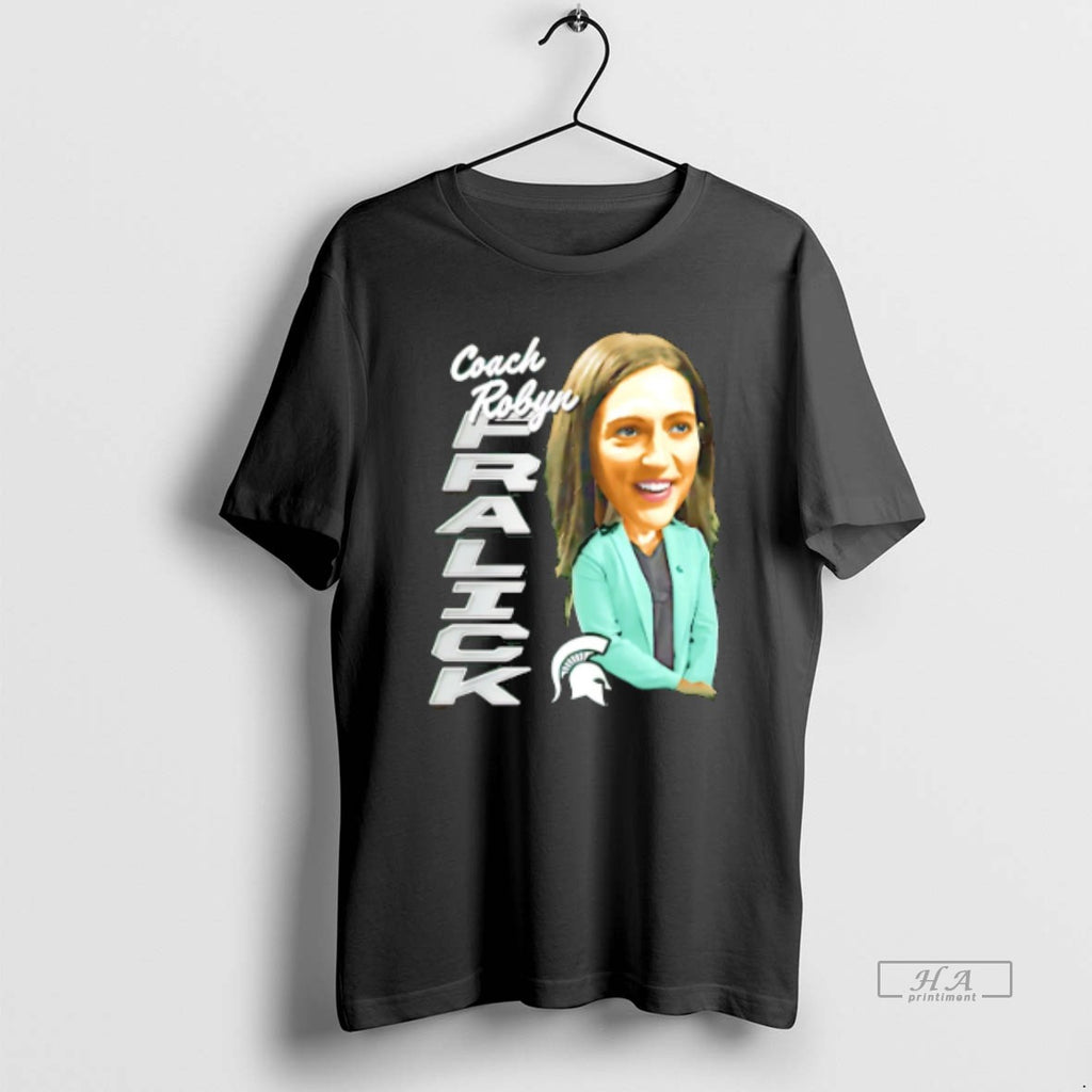 Official Trendy Coach Robyn Fralick Michigan State Cartoon