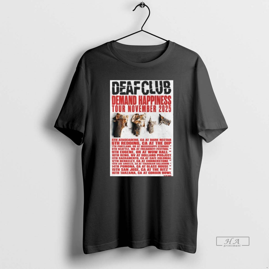 Official Trendy Deaf Club Demand Happiness Tour November 2025 Long Sleve