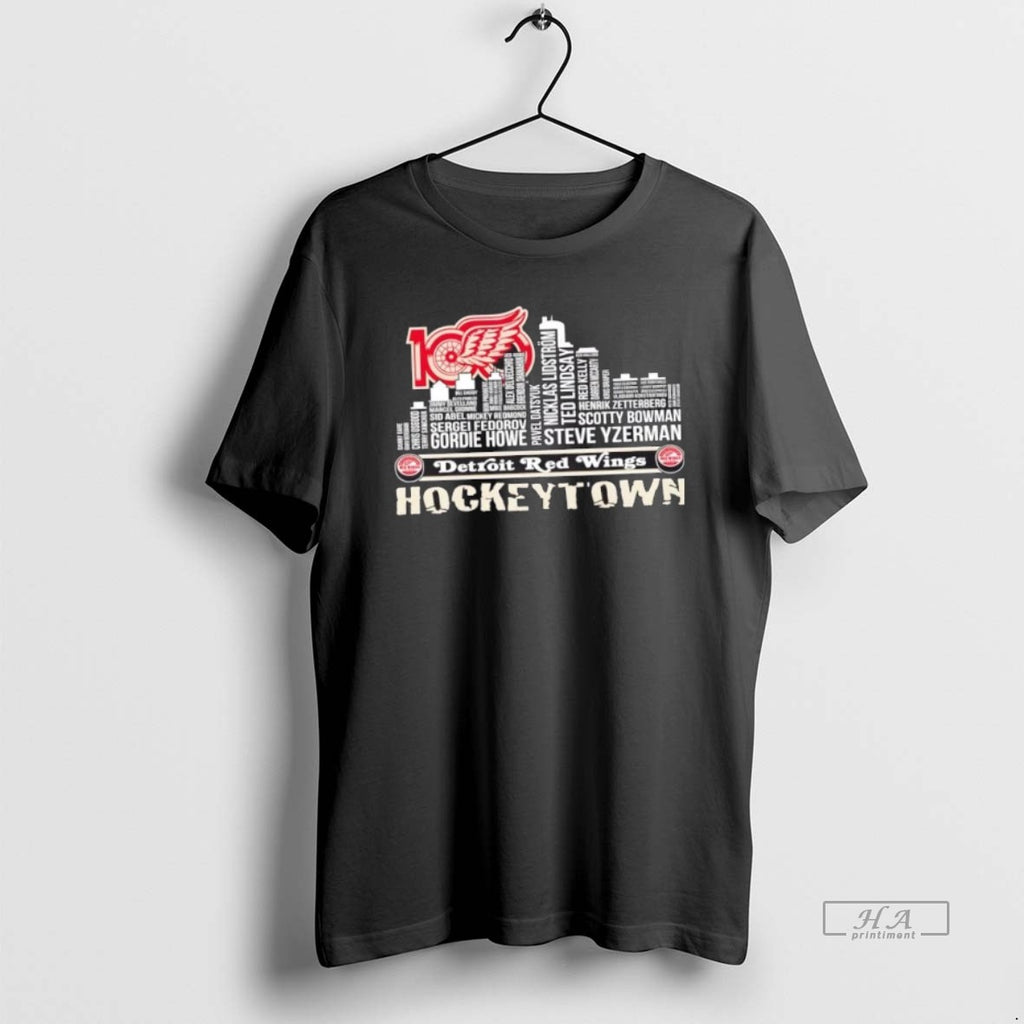 Official Trendy Detroit Red Wings Hockeytown All Names City Skyline