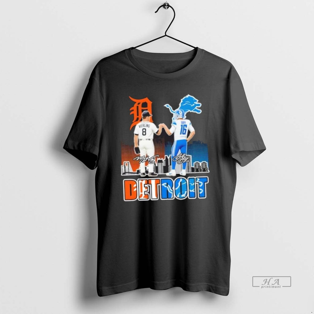 Official Trendy Detroit Sports Vierling Tigers X Goff Lions Skyline