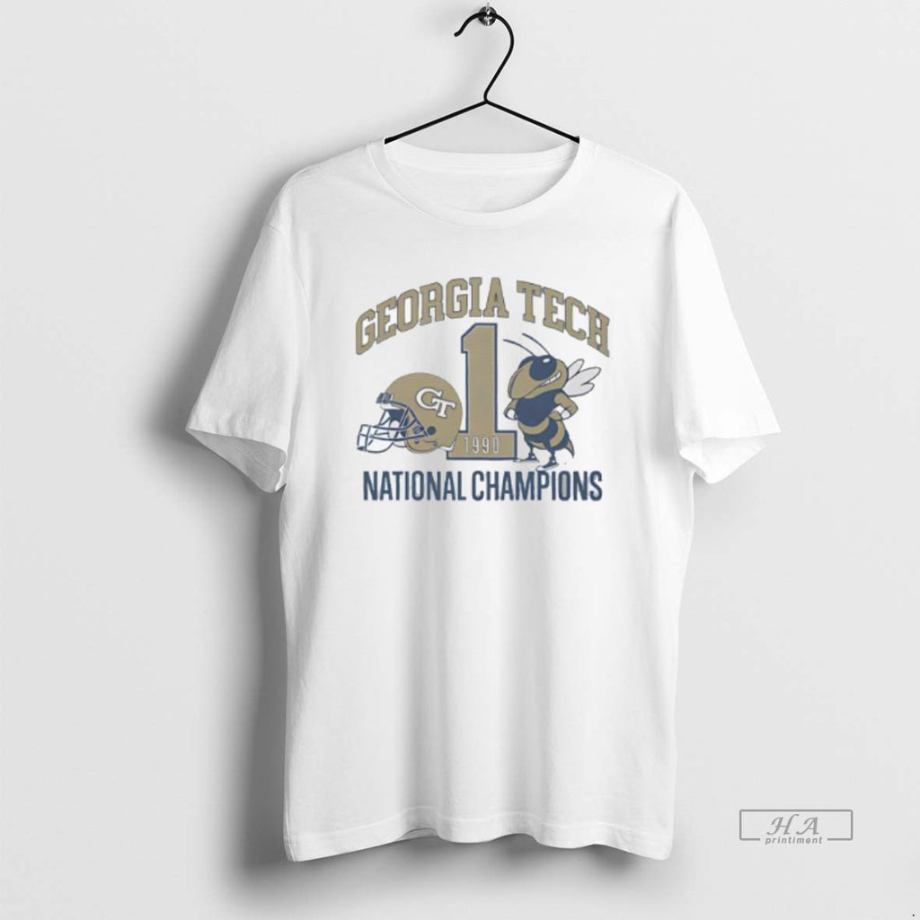 Official Trendy Georgia Tech Football 1990 National Champions Helmet Mascot Logo