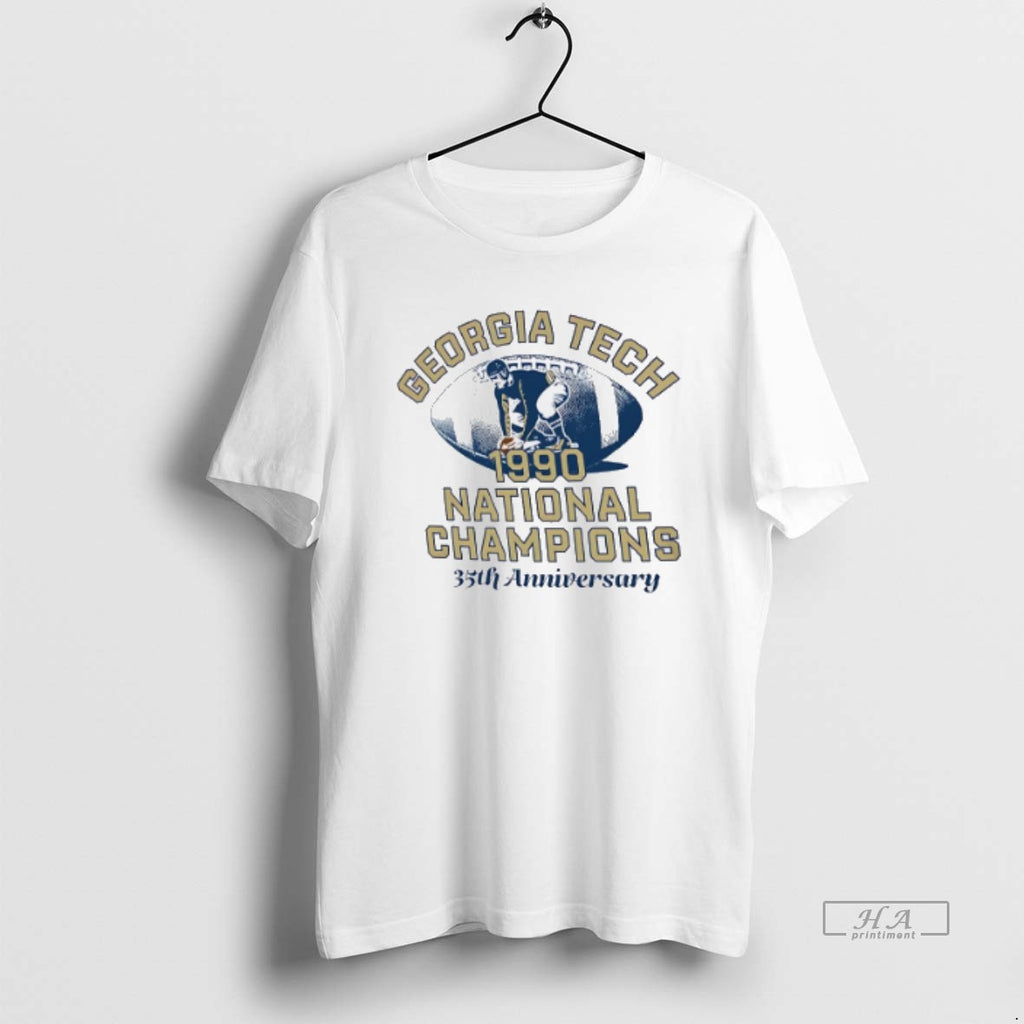 Official Trendy Georgia Tech Yellow Jackets 1990 National Champions 35th Anniversary