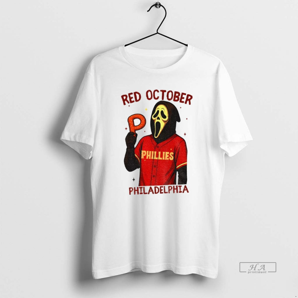 Official Trendy Ghost Face Phillies Red October Philadelphia Baseball Halloween