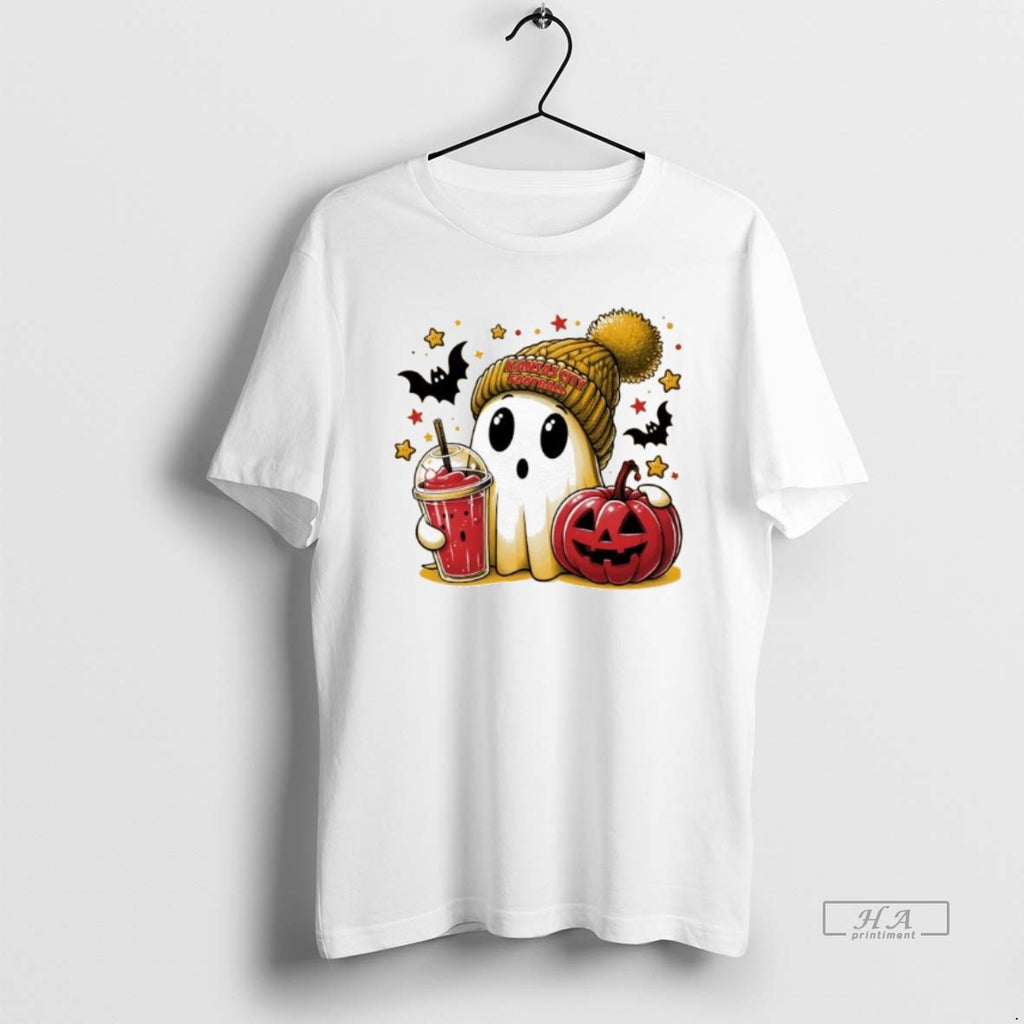 Official Trendy Ghost Halloween X Kansas City Chiefs Football Beanie Pumpkin Bats
