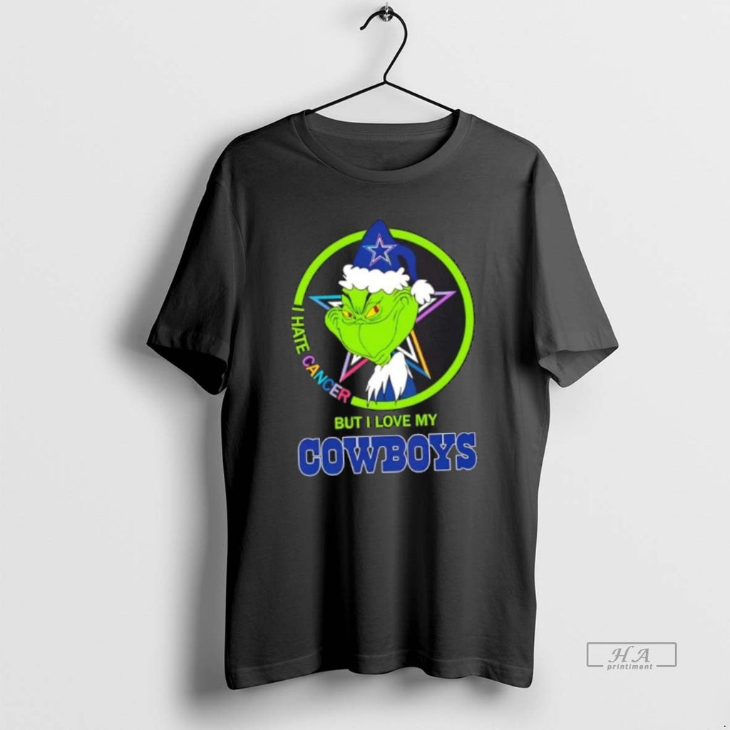 Official Trendy Grinch I Hate Cancer But I Love My Dallas Cowboys Football