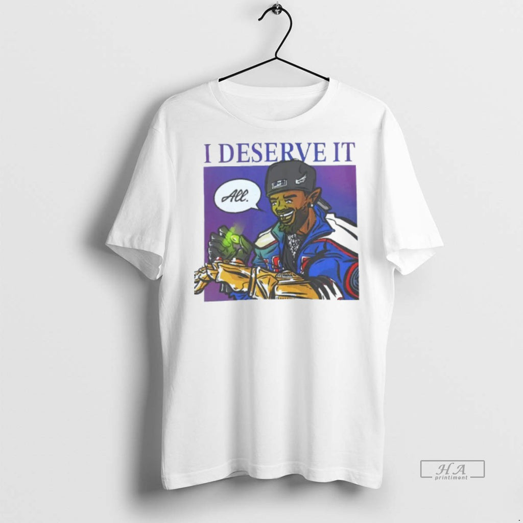 Official Trendy I Deserve It All Kendrick Lamar Graphic Mens White Tee Tee Sweater