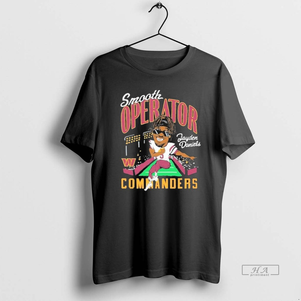 Official Trendy Jayden Daniels Washington Commanders Smooth Operator Caricature Player