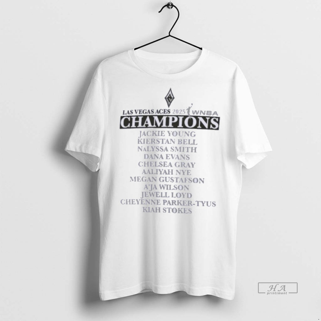 Official Trendy Las Vegas Aces 2025 Wnba Finals Champions Team Roster Tee Sweater
