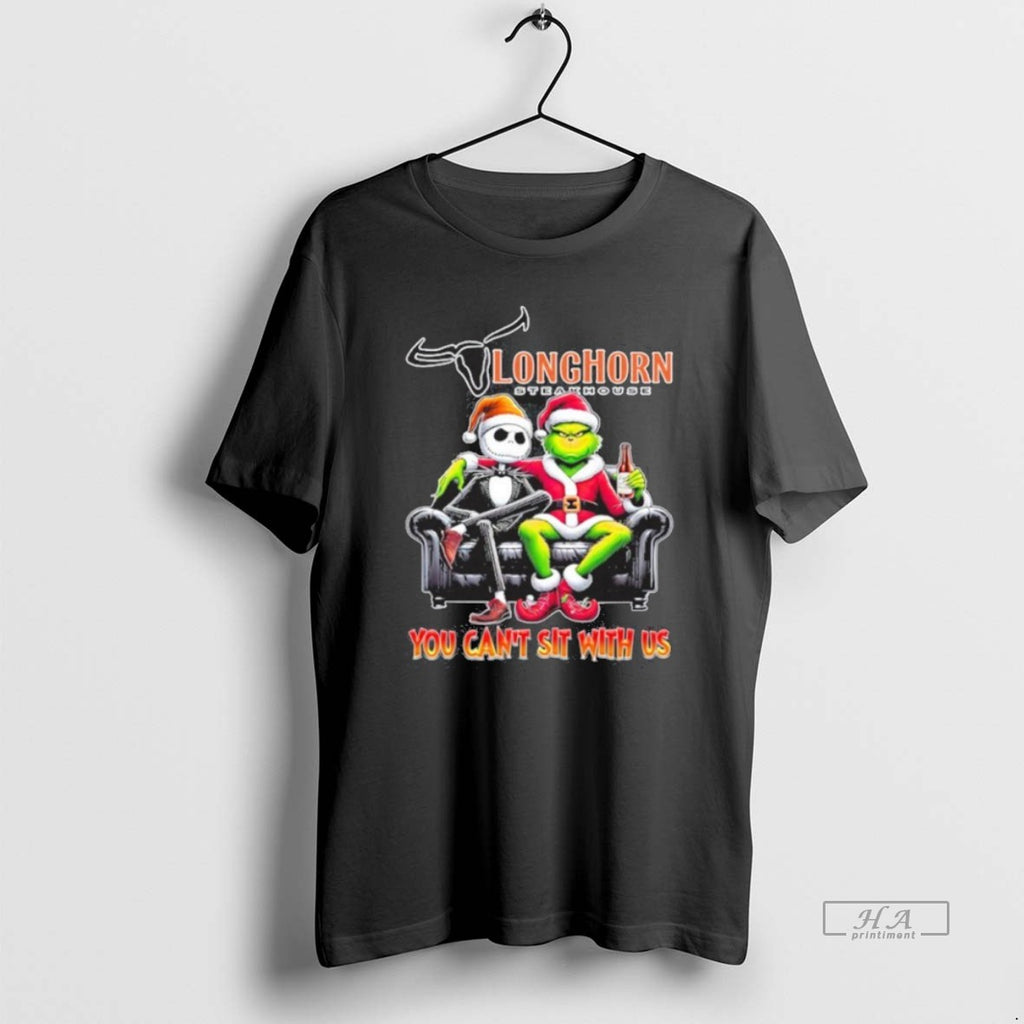 Official Trendy Longhorn Logo Santa Jack And Grinch You Cant Sit With Us