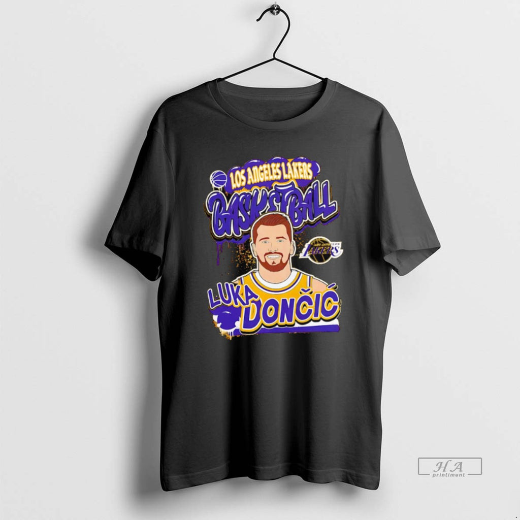 Official Trendy Los Angeles Lakers Luka Doncic 77 Yellow Baller Art